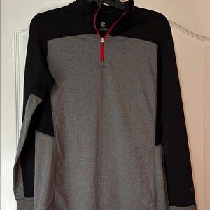 Champion Black and Gray Pullover with Red Trim